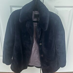 Banana Republic Midnight Faux Fur Jacket